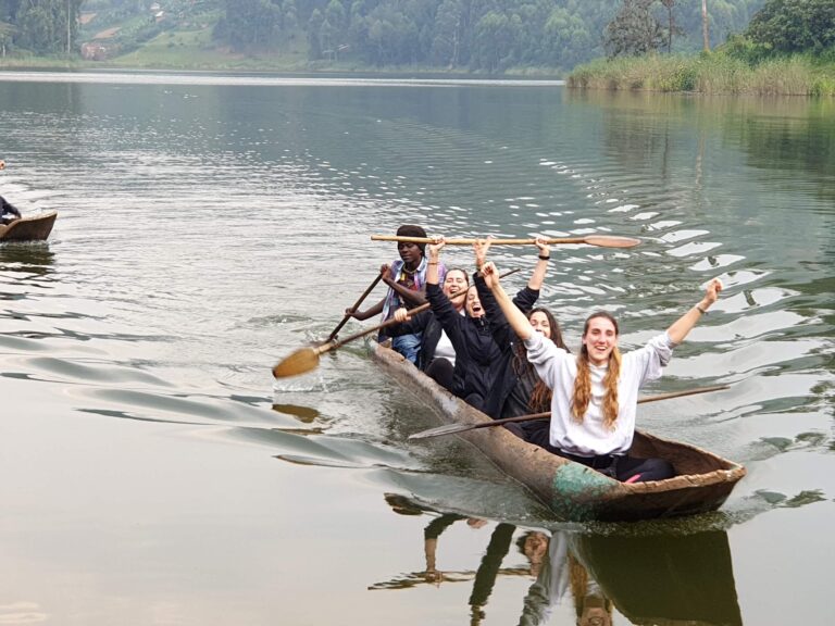 canoeing at Lake Bunyonyi